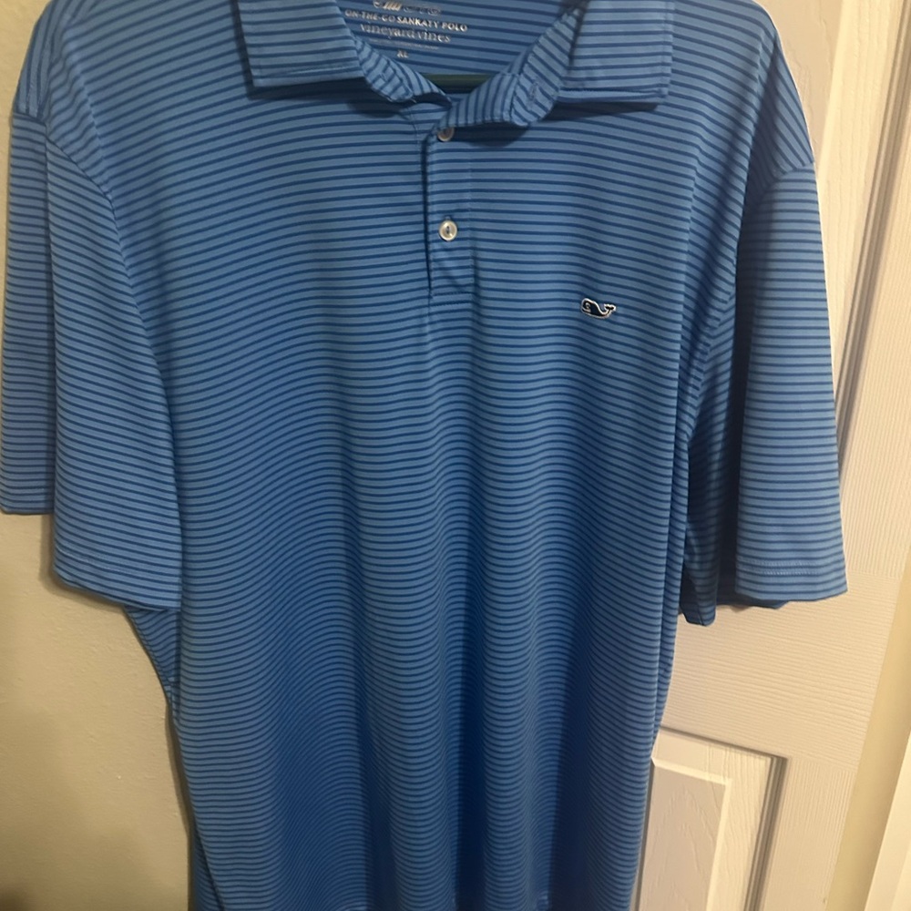 Vineyard Vines Sankaty Blue Thin-Striped Polo